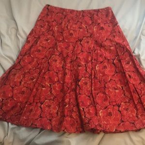 Flowy red cotton skirt